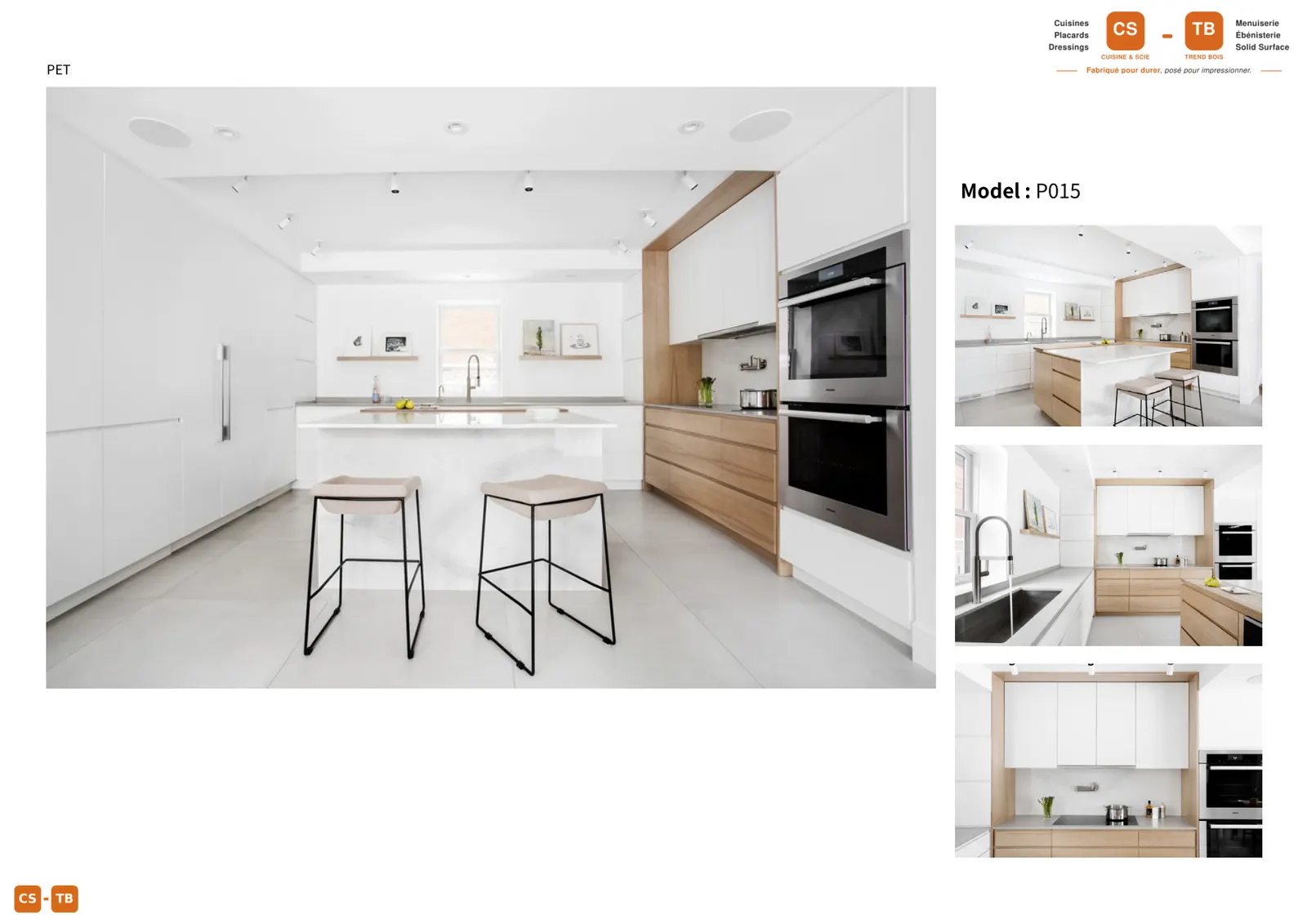 Cuisine P015 - Armoires de cuisine Trend Bois Maroc