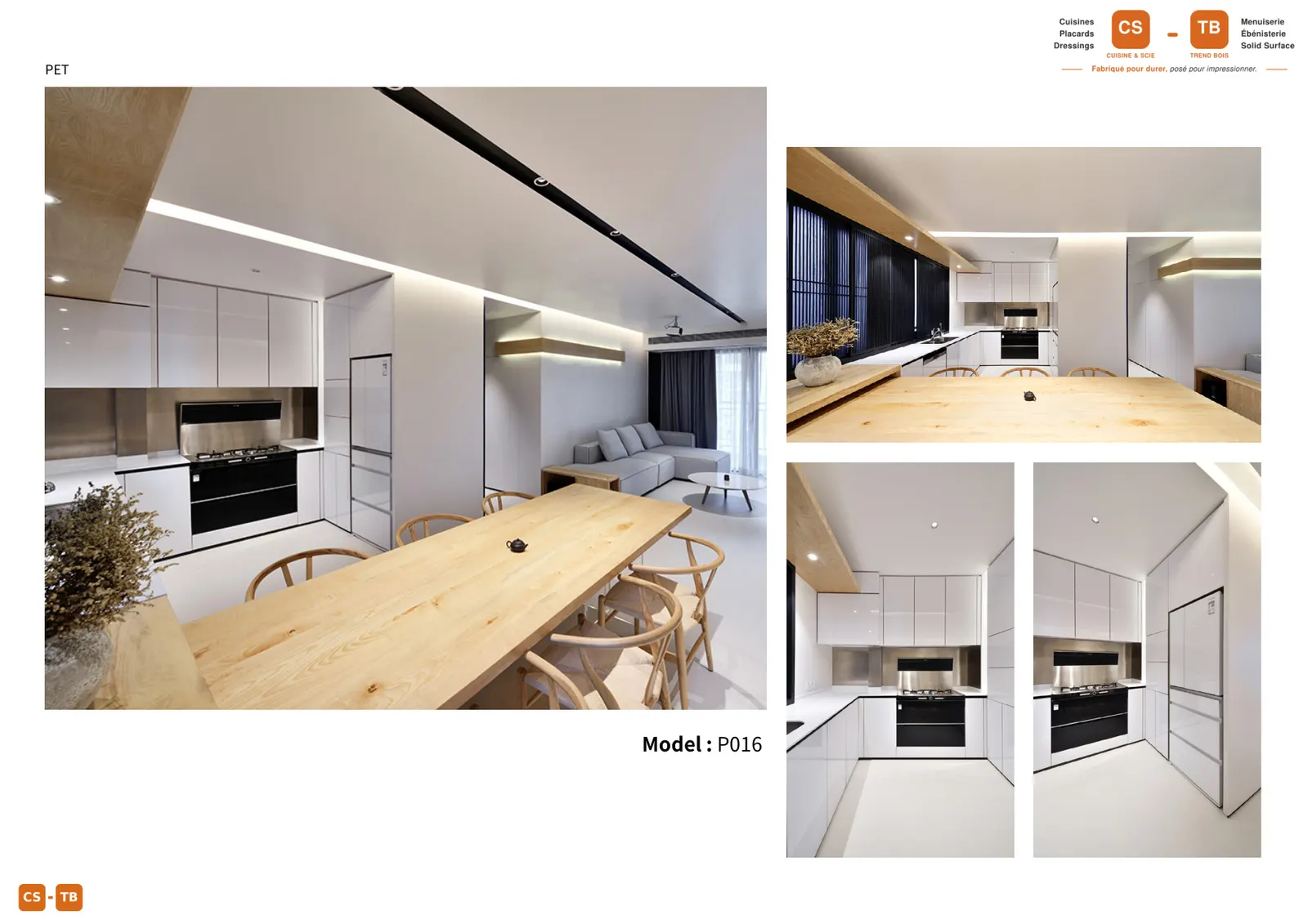 Cuisine P016 - Armoires de cuisine Trend Bois Maroc