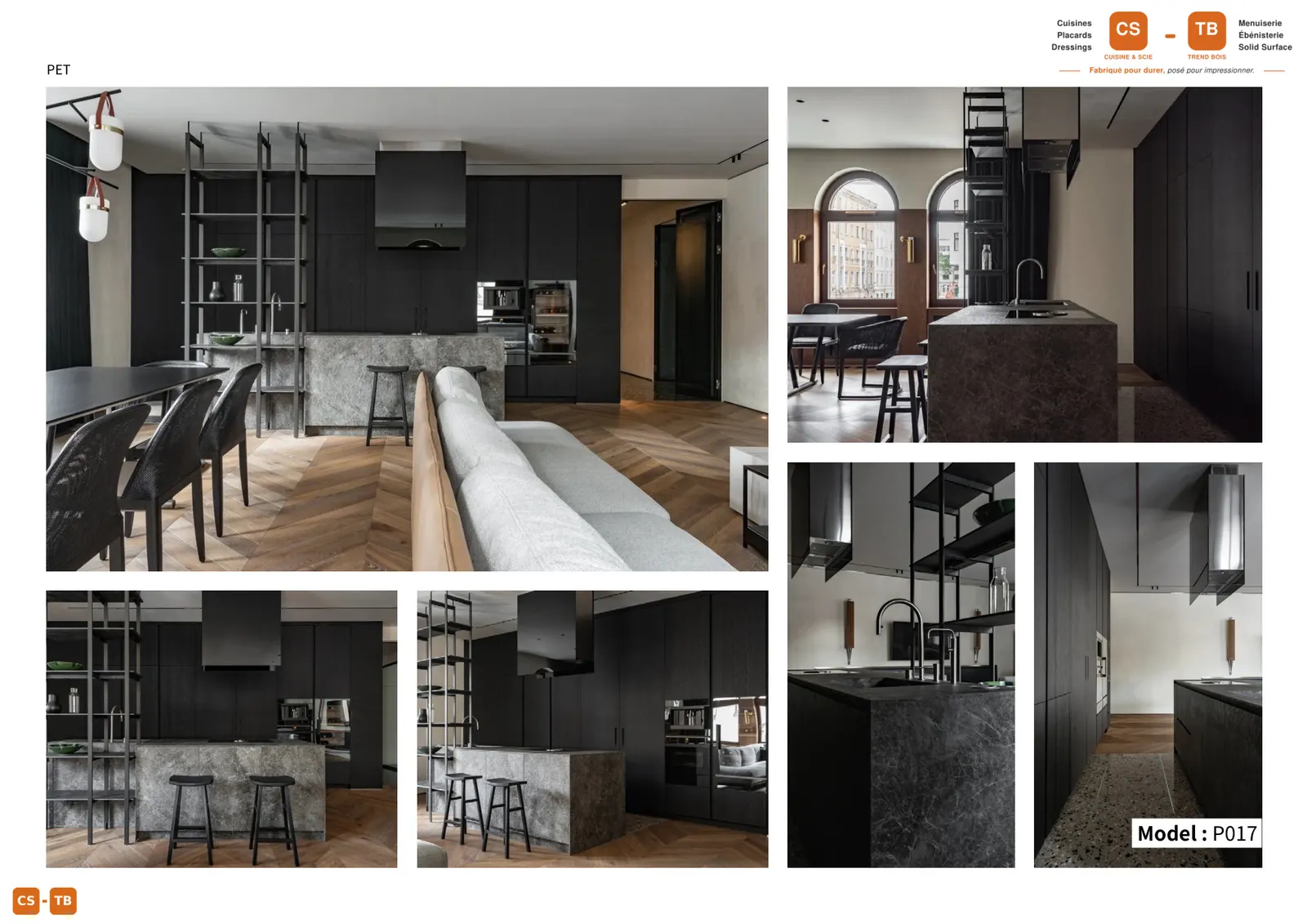 Cuisine P017 - Armoires de cuisine Trend Bois Maroc