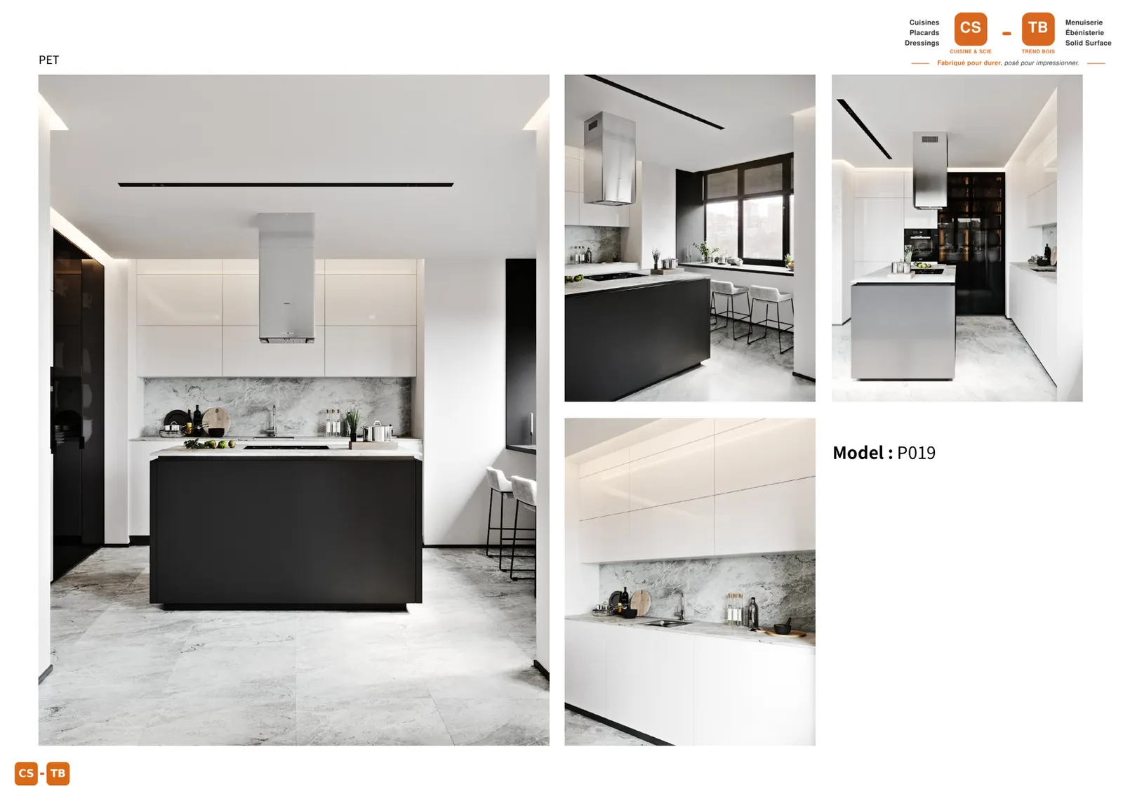 Cuisine P019 - Armoires de cuisine Trend Bois Maroc