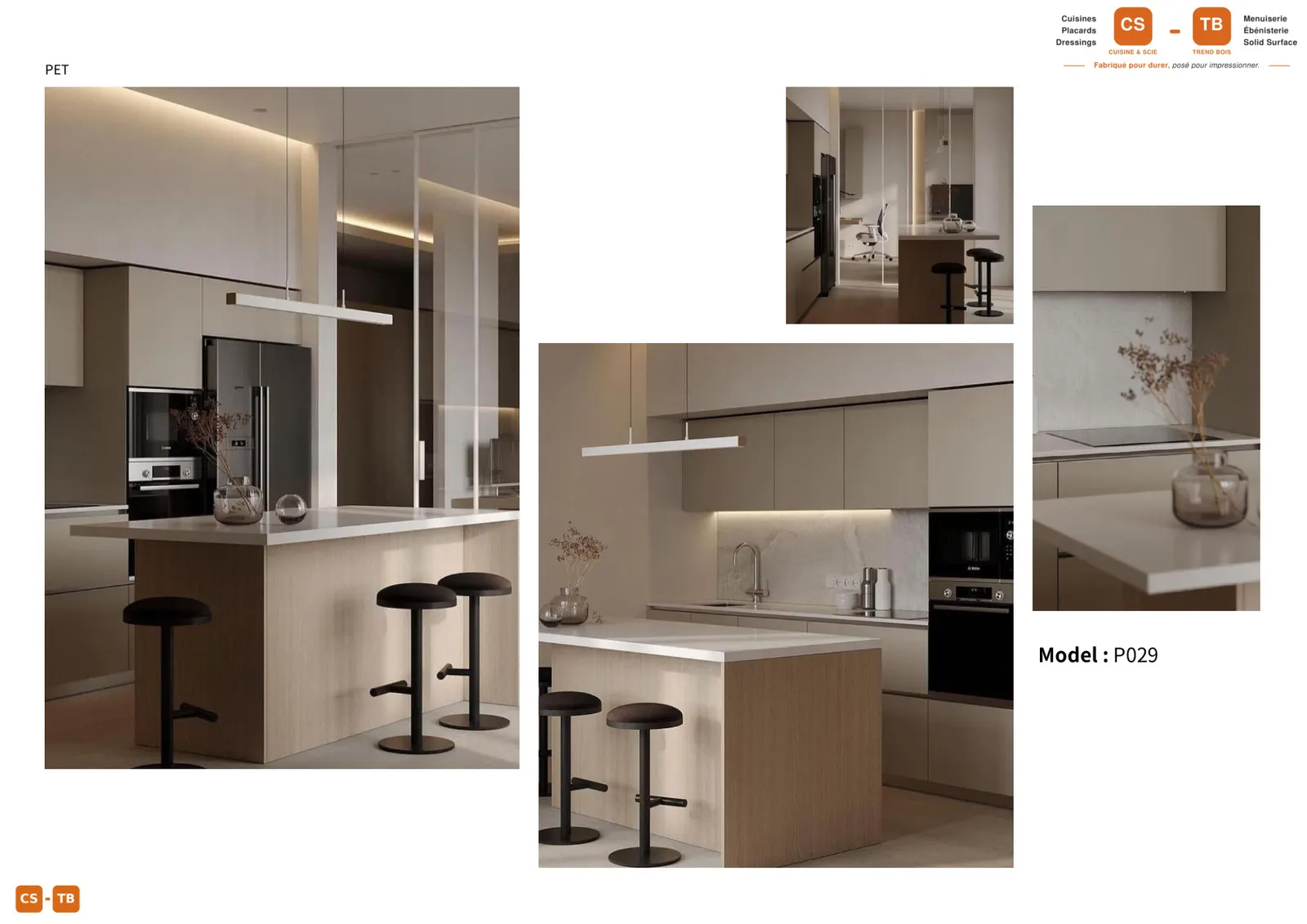 Cuisine P029 - Armoires de cuisine Trend Bois Maroc