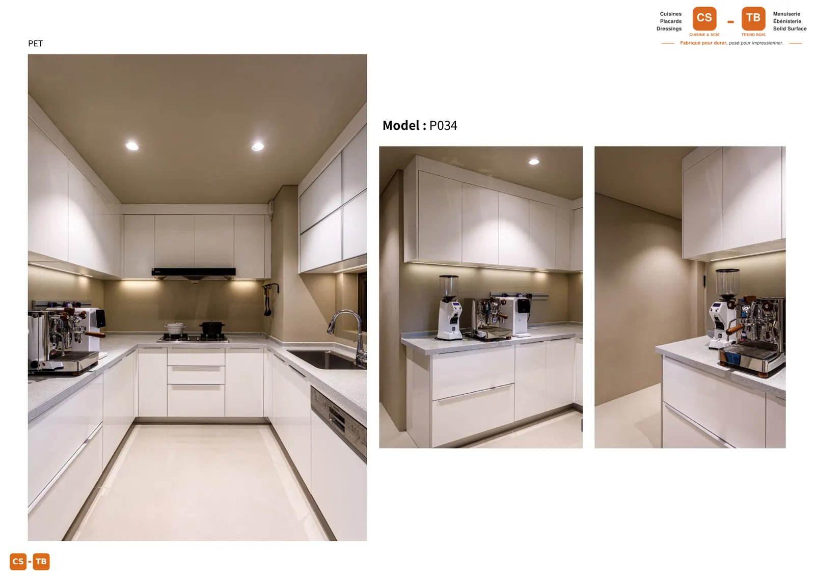 Cuisine P034 - Armoires de cuisine Trend Bois Maroc
