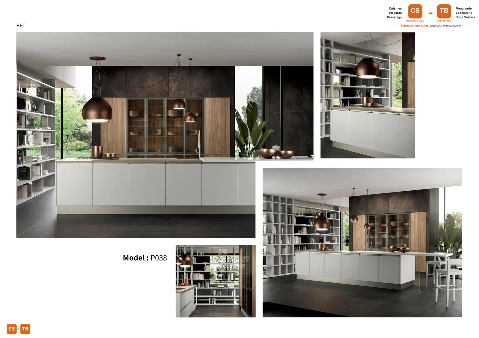 Cuisine P038 - Armoires de cuisine Trend Bois Maroc