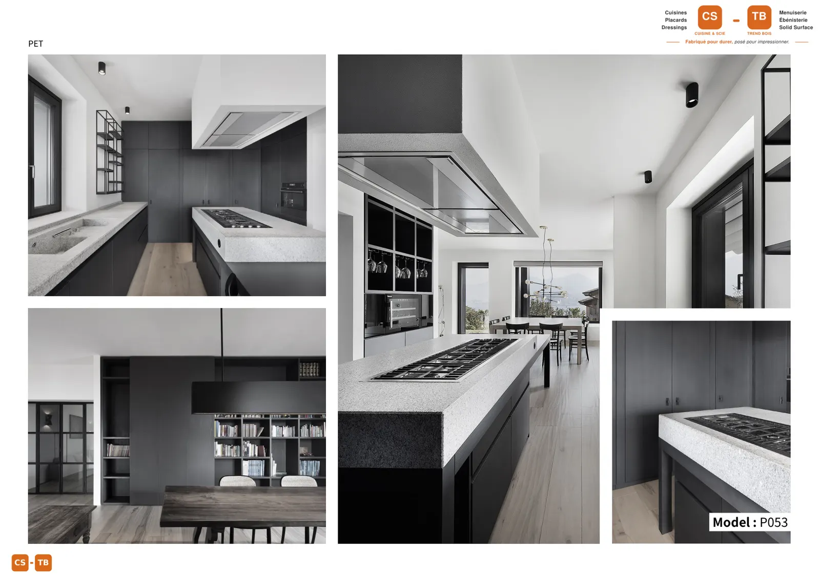 Cuisine P053 - Armoires de cuisine Trend Bois Maroc
