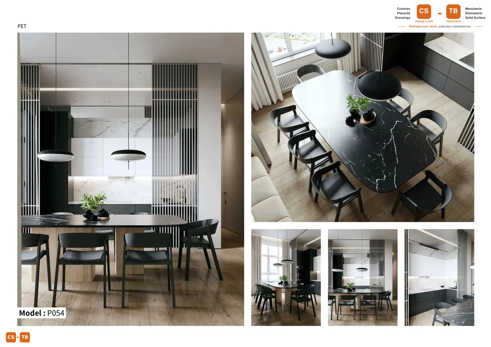 Cuisine P054 - Armoires de cuisine Trend Bois Maroc