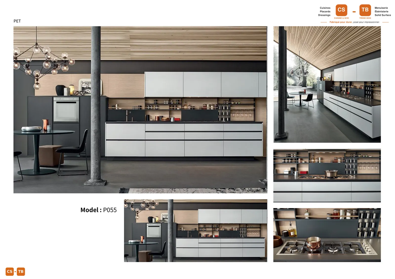 Cuisine P055 - Armoires de cuisine Trend Bois Maroc