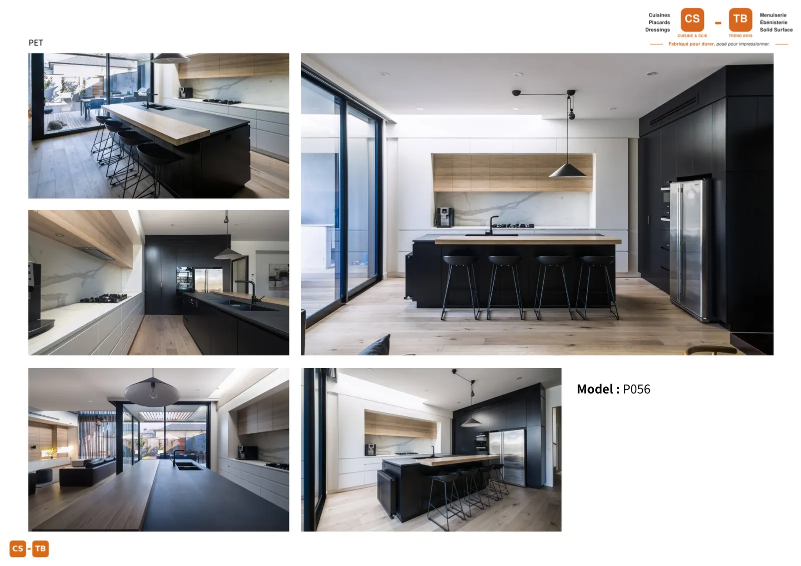 Cuisine P056 - Armoires de cuisine Trend Bois Maroc