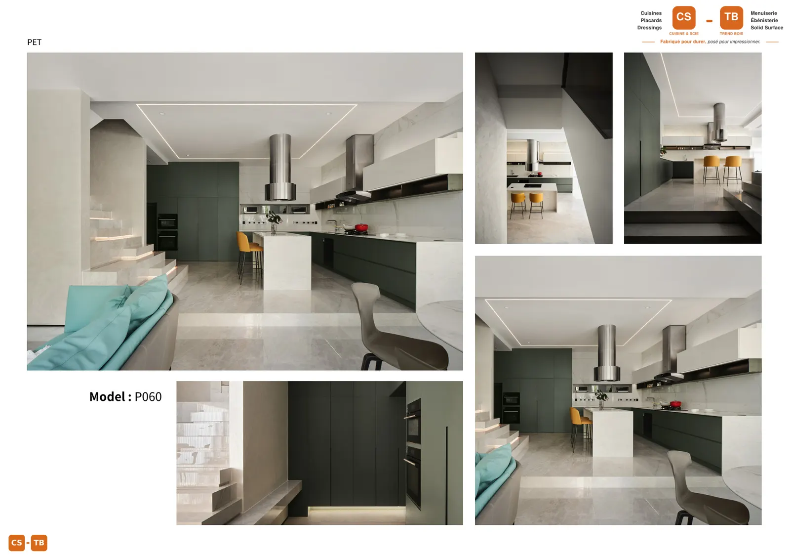 Cuisine P060 - Armoires de cuisine Trend Bois Maroc