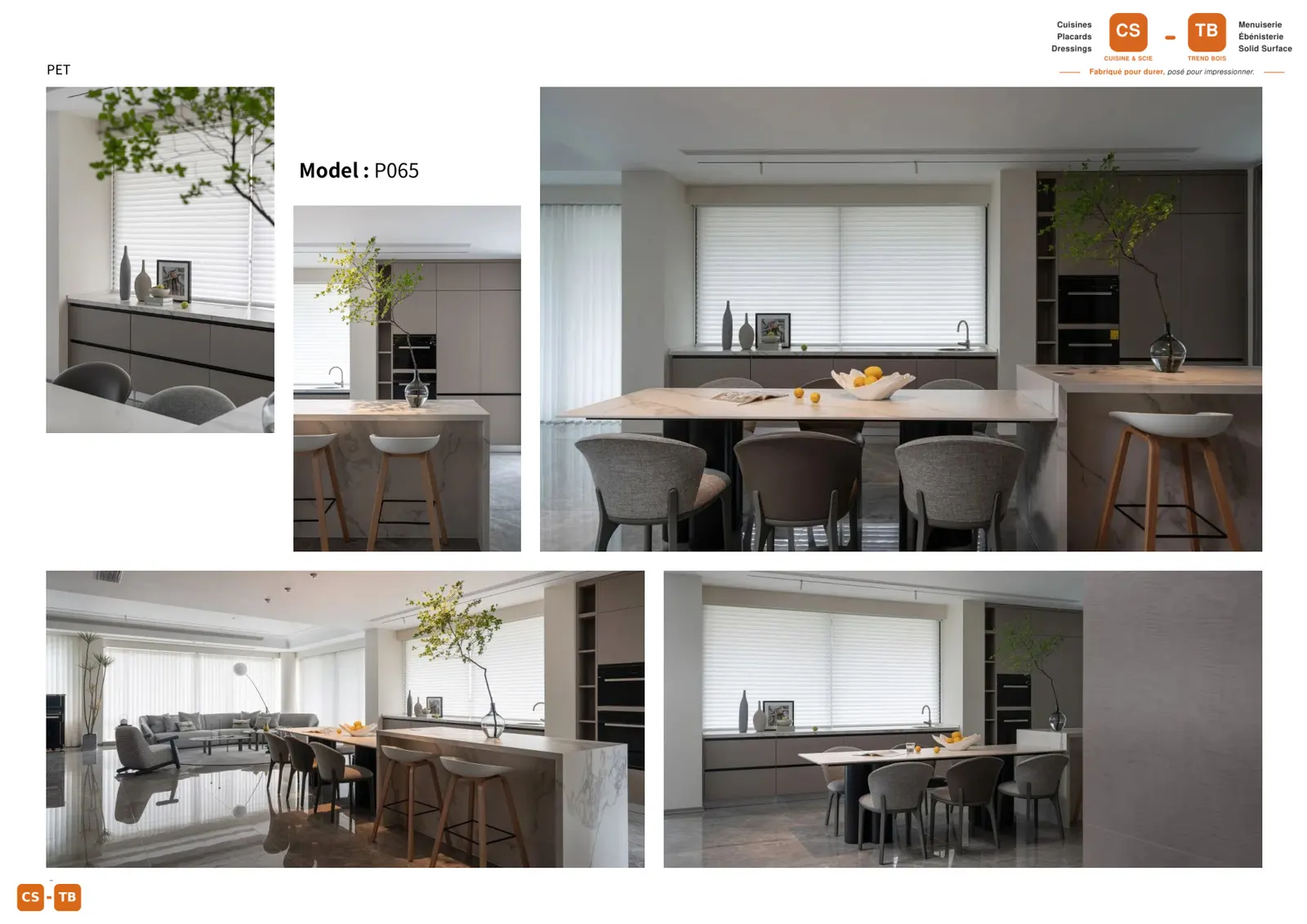 Cuisine P065 - Armoires de cuisine Trend Bois Maroc
