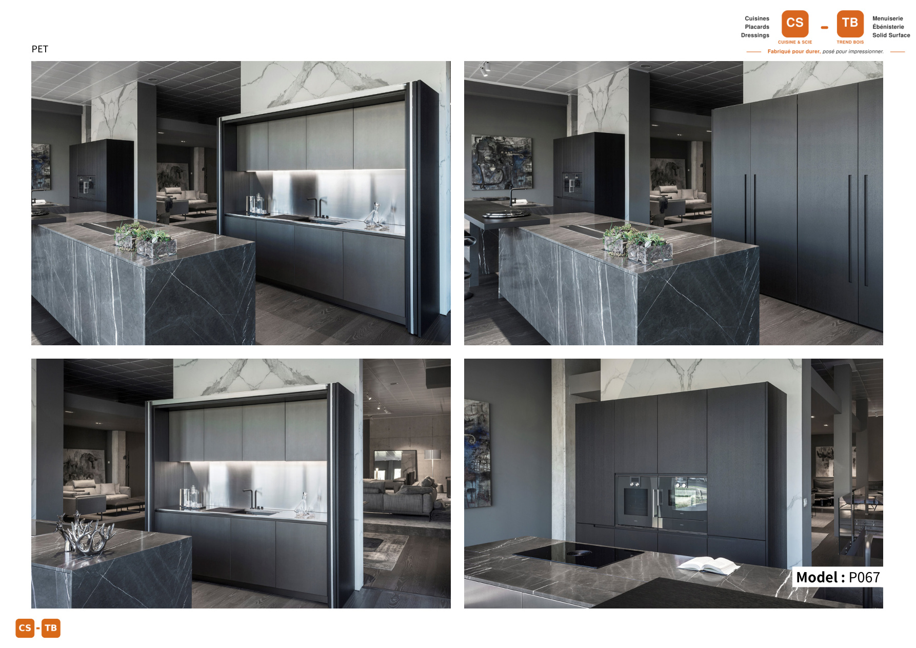 Cuisine P067 - Armoires de cuisine Trend Bois Maroc