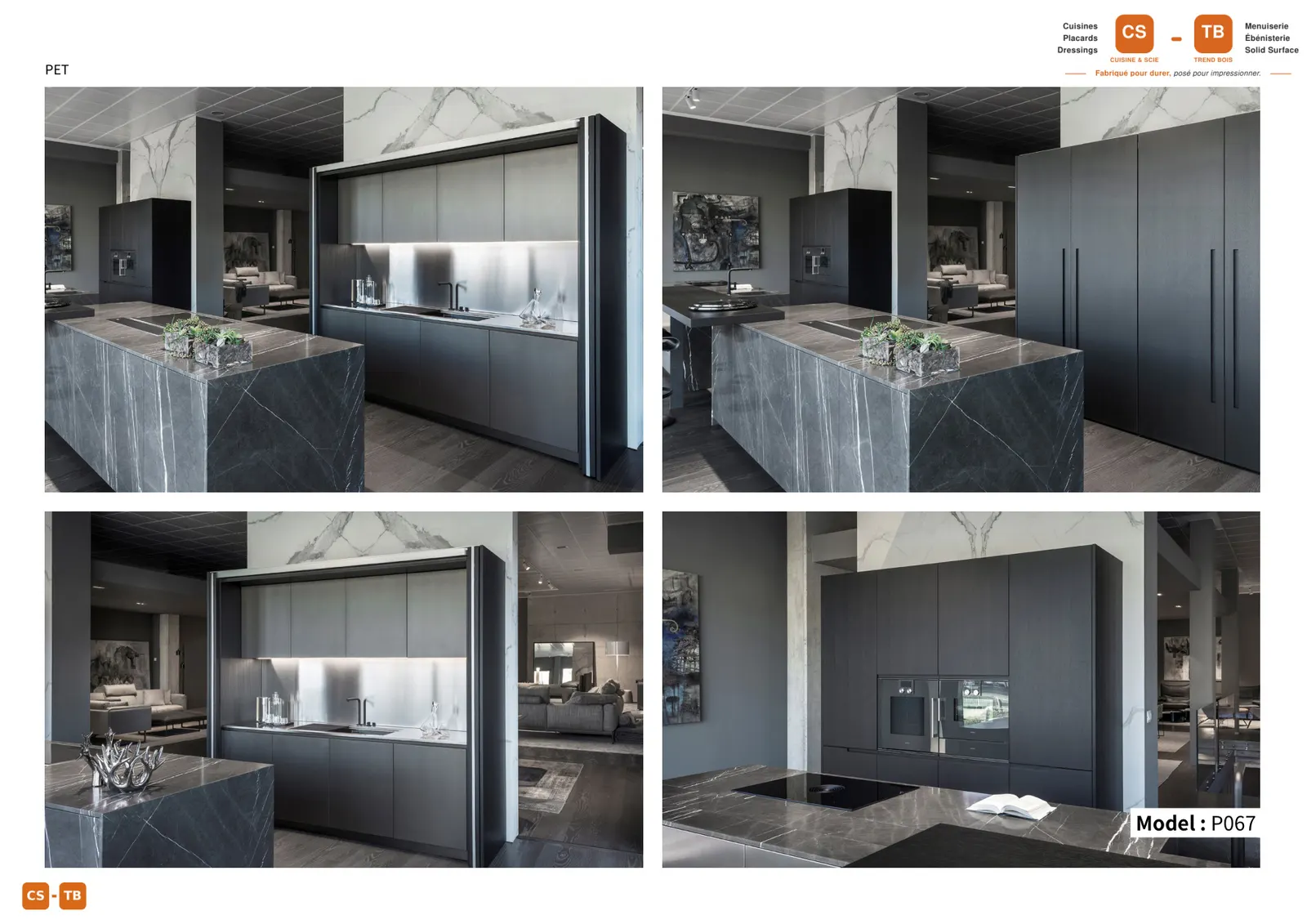 Cuisine P067 - Armoires de cuisine Trend Bois Maroc