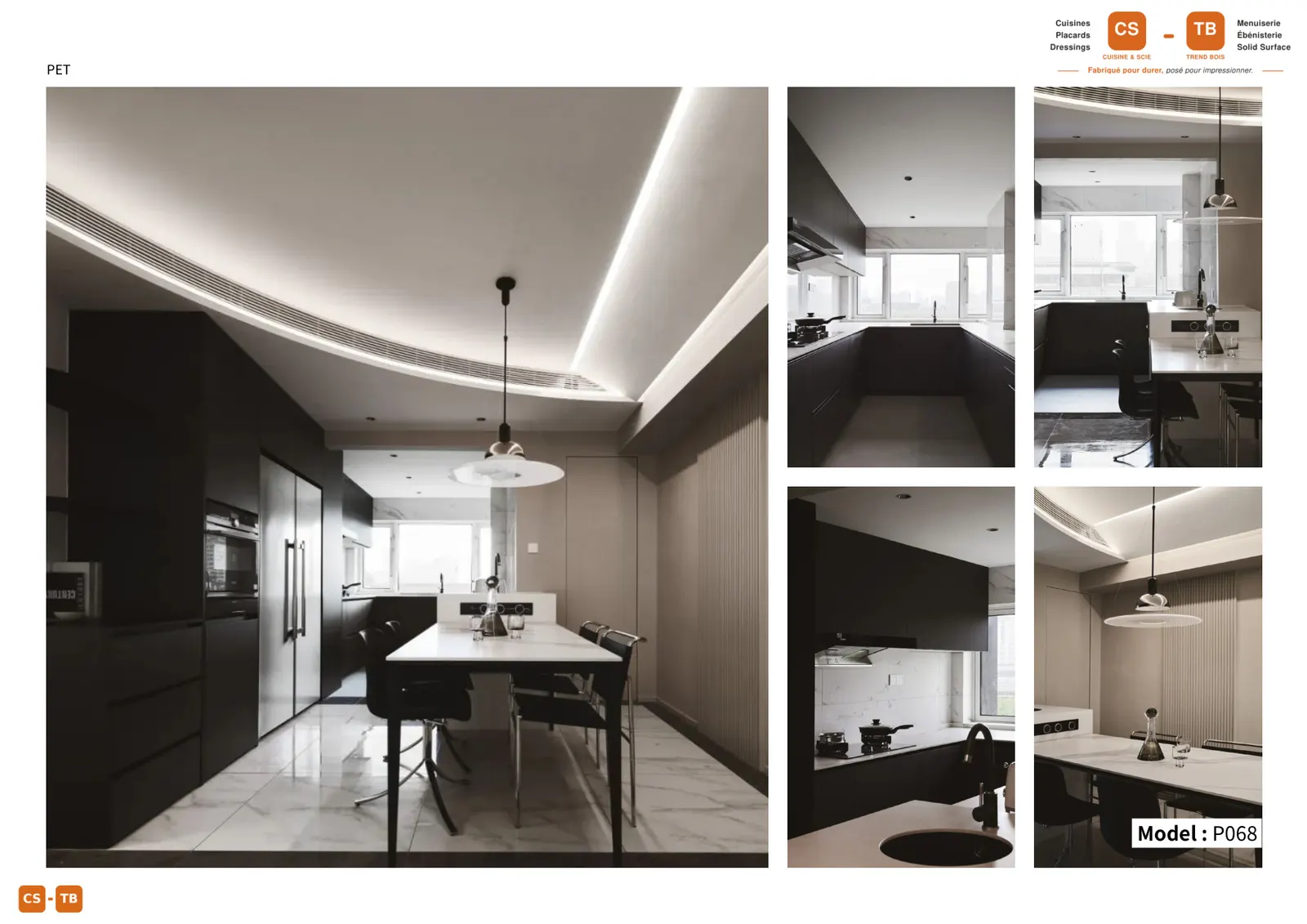Cuisine P068 - Armoires de cuisine Trend Bois Maroc