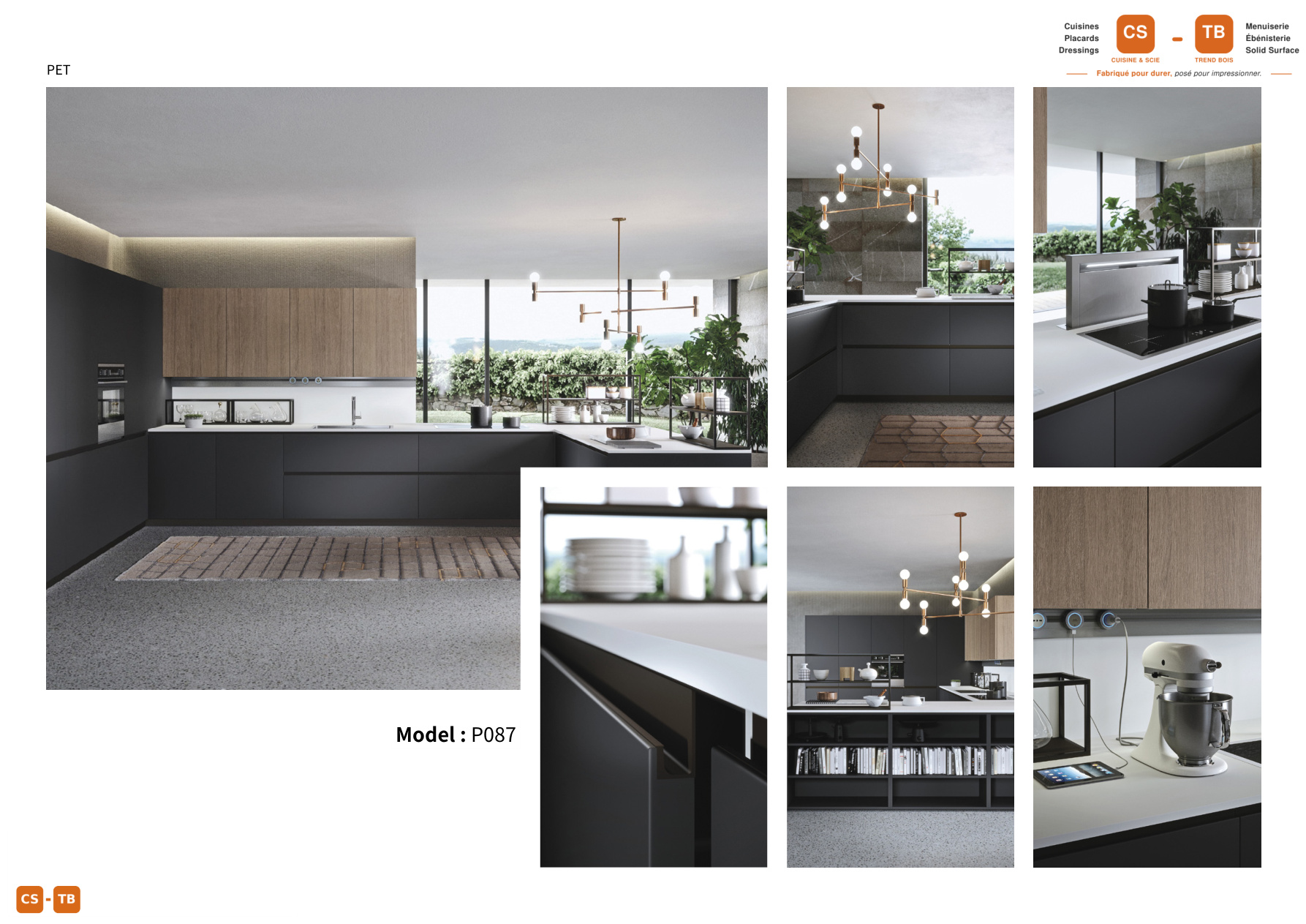 Cuisine P087 - Armoires de cuisine Trend Bois Maroc