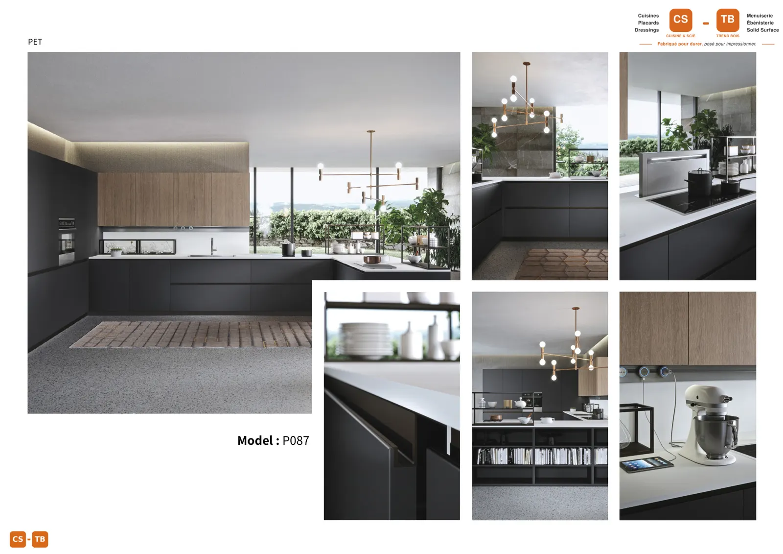 Cuisine P087 - Armoires de cuisine Trend Bois Maroc