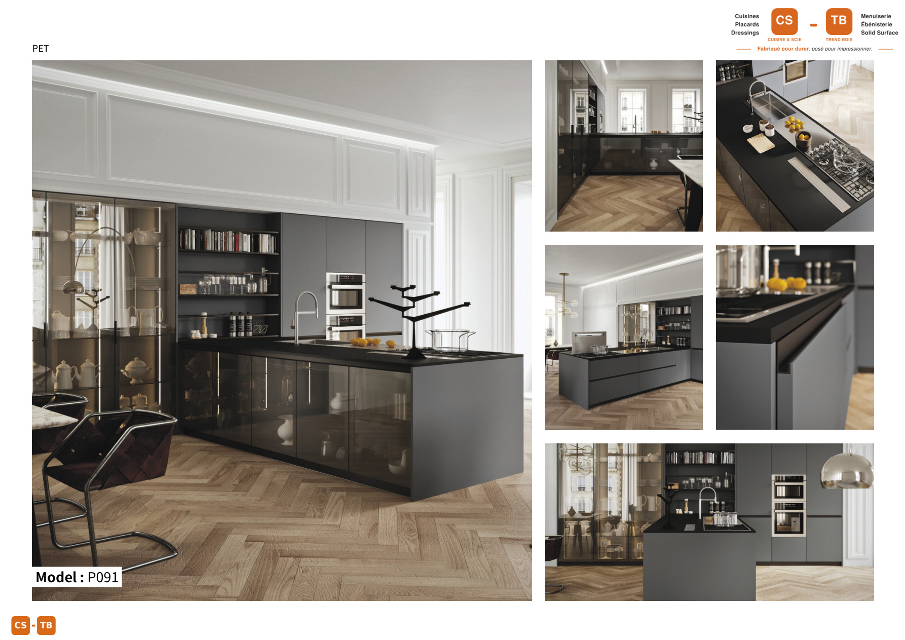 Cuisine P091 - Armoires de cuisine Trend Bois Maroc