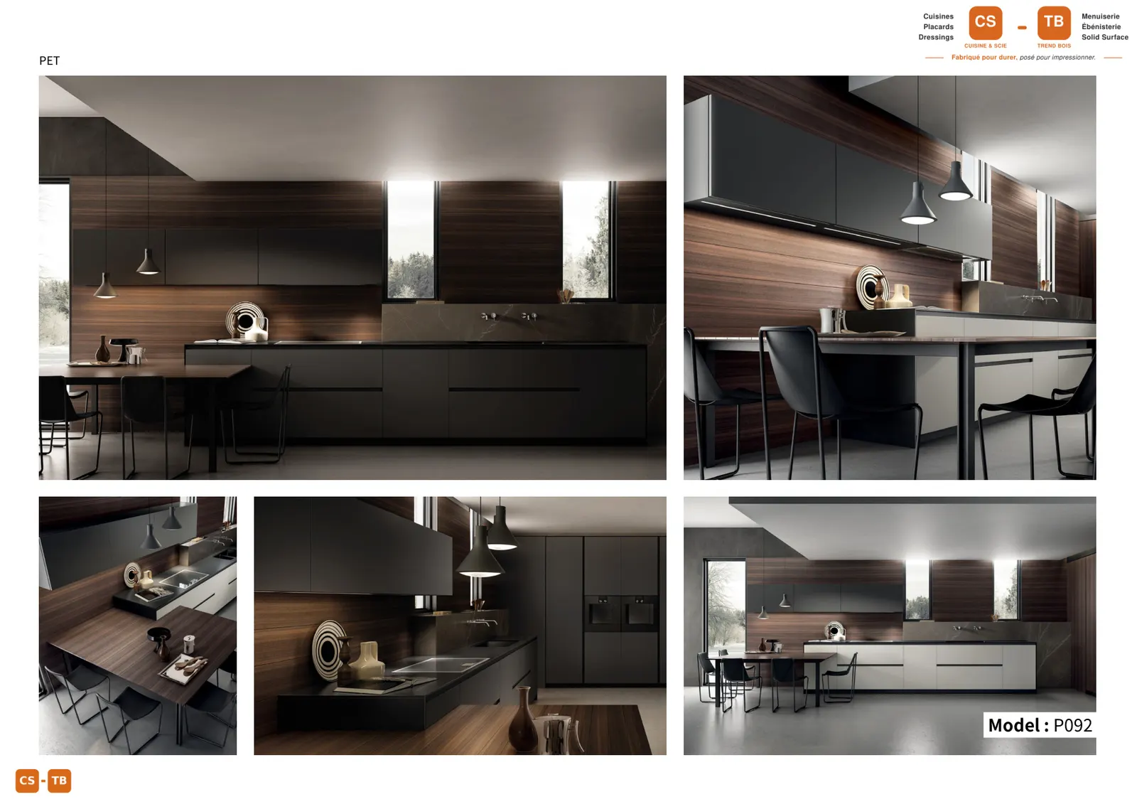 Cuisine P092 - Armoires de cuisine Trend Bois Maroc