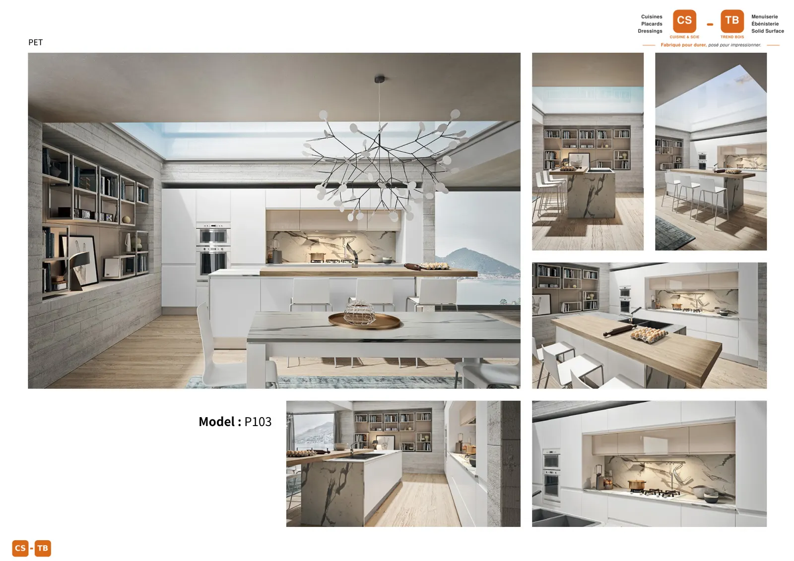 Cuisine P103 - Armoires de cuisine Trend Bois Maroc