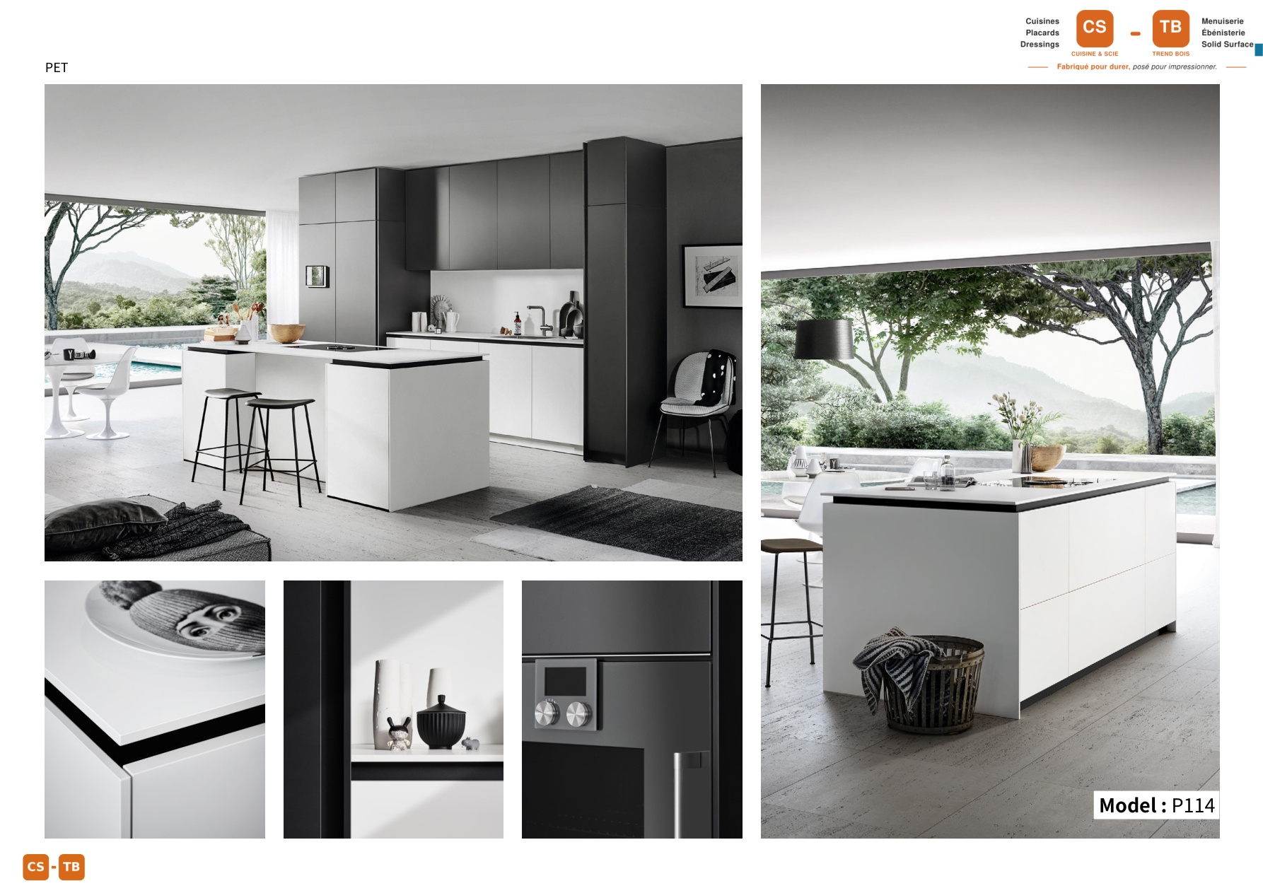 Cuisine P114 - Armoires de cuisine Trend Bois Maroc