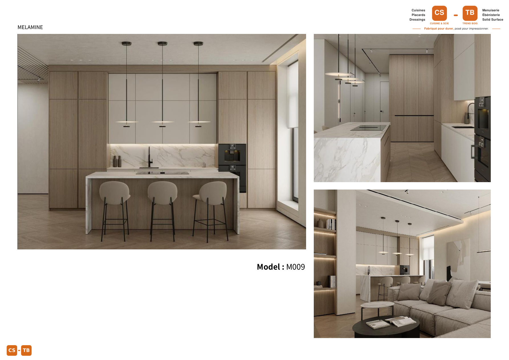 Cuisine M009 - Armoires de cuisine Trend Bois Maroc